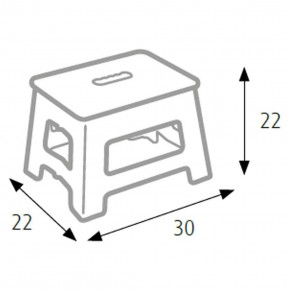Sgabello Pieghevole Salvaspazio per la Casa in Plastica Grigio 22 cm 2
