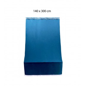 Tenda Blu Parasole 140x300 a Soffitto con Anelli per Terrazzo Ombreggiante