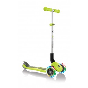 Monopattino Pieghevole con Luci Scooter Verde Lime Regolabile per Bambino