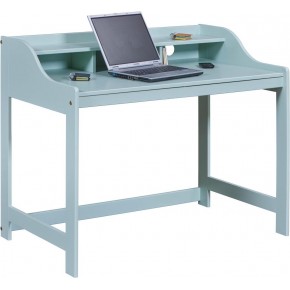 Tavolo Scrivania in Legno Verde Salvia per Bambini con Vani Portaoggetti