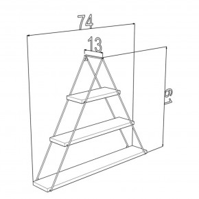 Mensola Acciaio e Legno Rovere Scaffale Triangolare a Muro con 3 Ripiani 2