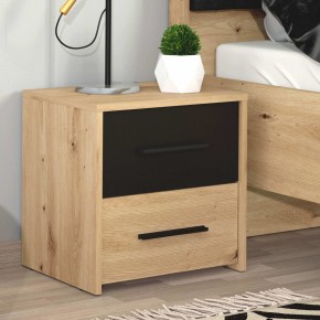 Comodino con 2 Cassetti per Camera da Letto Mobile in Legno Bicolore