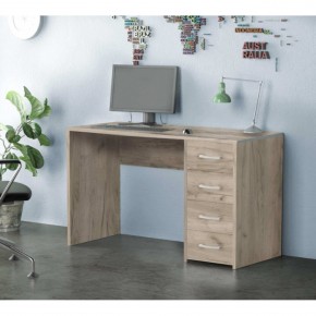 Scrivania Porta Pc per Ufficio Cameretta con Cassettiera in Legno Olmo 2
