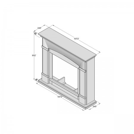 Cornice per Camino Elettrico in Legno MDF Caminetto Tagu Helmi Beige
