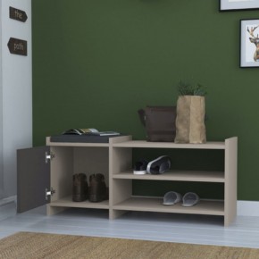 Panca Portascarpe in Legno con Cuscino Imbottito Mobile Ingresso Moka 2