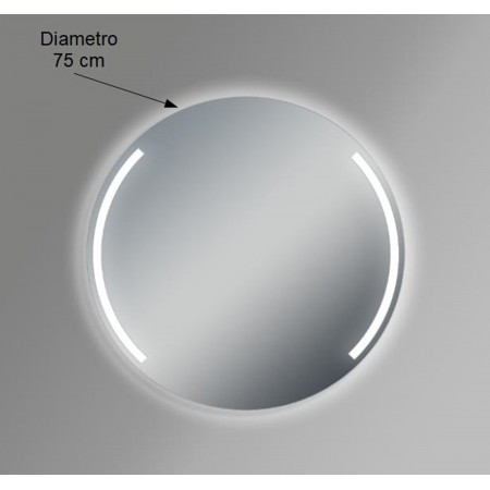Specchio da Parete Bagno Rotondo con Illuminazione LED 4000K 75 cm