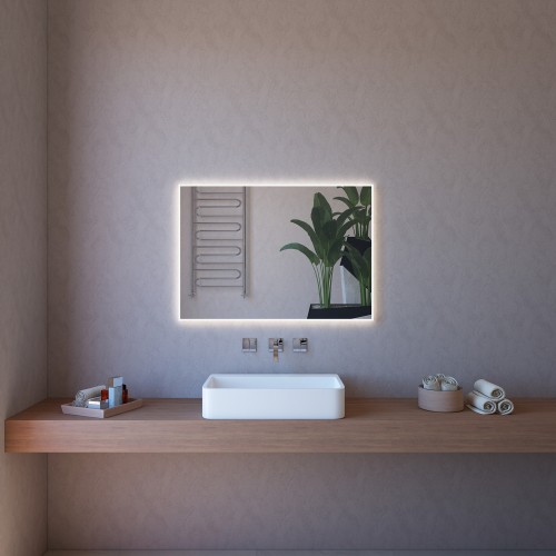 Specchio Bagno Rettangolare Retroilluminato LED 4000K 100x2,5x70 cm