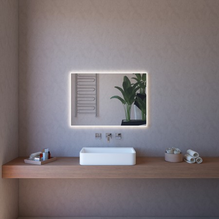 Specchio Bagno Rettangolare Retroilluminato LED 4000K 100x2,5x70 cm