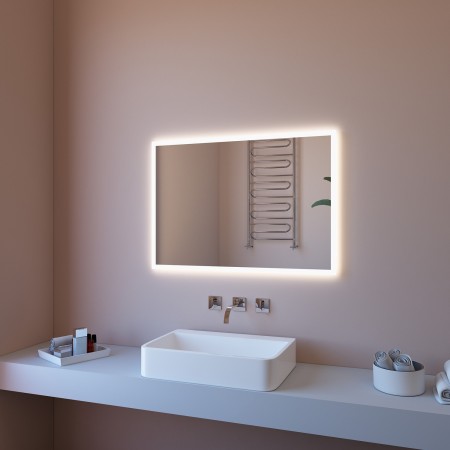 Moderno Specchio da Bagno con Illuminazione a Led Rettangolare 100x70