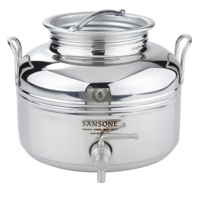 Fusto per Olio Sansone 5 litri in Acciaio Inox Contenitore con Rubinetto Bidone 2
