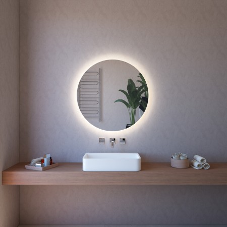 Specchio Rotondo Illuminazione 110 cm Moderno per Bagno Perimetrale Led