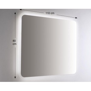Specchio Retroilluminato a Led per Bagno da Parete Rettangolare 110x80 2