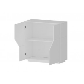 Credenza con 2 Ante Mobile in Legno Bianco Lucido 80 cm da Ingresso 2