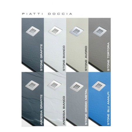 Piatto Doccia Bianco Rettangolare Ardesia Effetto Pietra Slim 70 80 90 100 120