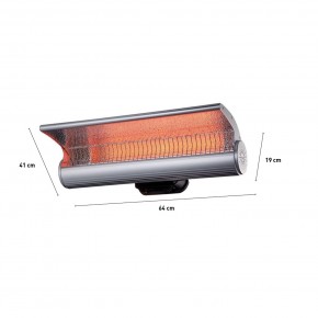 Stufa Infrarossi da Parete da 2000W Riscaldatore da Esterno Elettrico 2