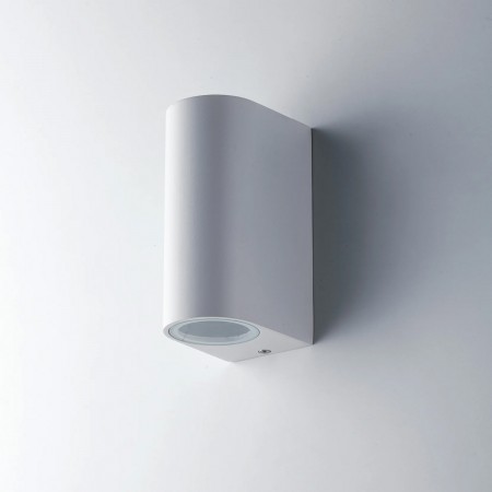 Applique in Alluminio Bianco Faretto 2 Punti Luce a Parete da Esterno