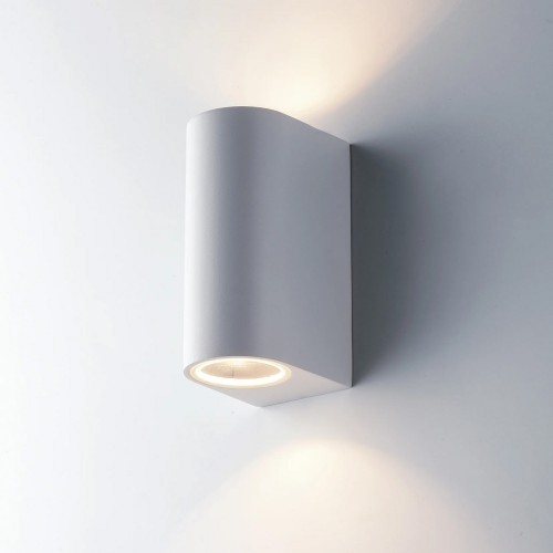 Applique in Alluminio Bianco Faretto 2 Punti Luce a Parete da Esterno