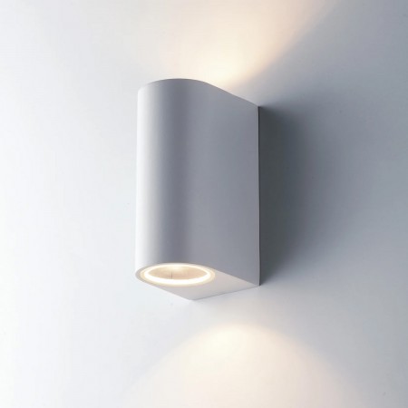 Applique in Alluminio Bianco Faretto 2 Punti Luce a Parete da Esterno