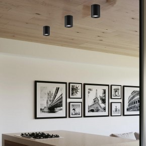 Lampada Rotonda in Alluminio Nero Opaco Faretto da Soffitto Punto Luce 2