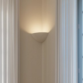 Applique Angolare in Gesso Bianco Verniciabile Luce da Parete Intec 2