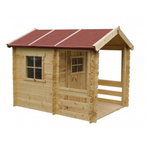 Casetta per Bambini Timbela con Veranda da Giardino in Legno di Pino