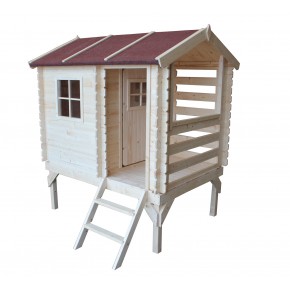 Casetta Gioco per Bambini in Legno di Pino Timbela da Giardino Rialzata