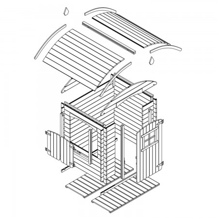 Casetta per Bambini Timbela in Legno Assemblabile da Esterno e Giardino