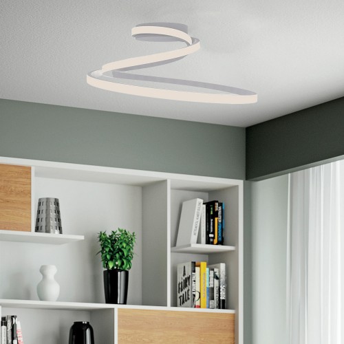 Plafoniera Intec Moderna Luce a LED CCT a Soffitto da Interno Bianco