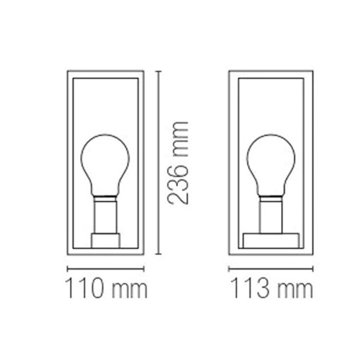 Applique Intec a Muro Lampada da Parete Bronzo per Esterno Design Moderno