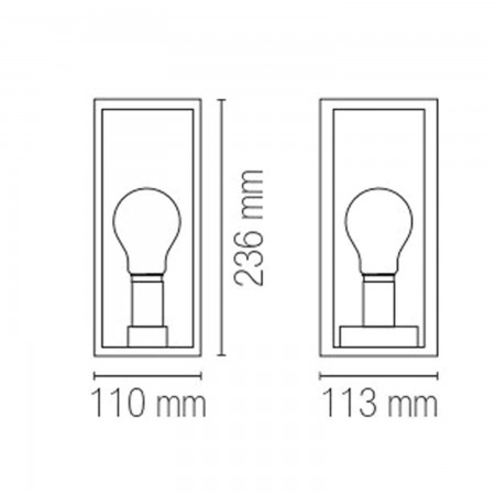 Lampada da Parete per Esterno Applique Intec a Muro in Metallo Argento