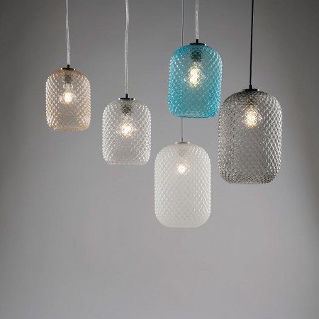 Lampada a Soffitto Grigio Luce in Vetro a Sospensione Elegante da Interno