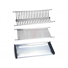Scolapiatti in Acciaio per Cucina a Incasso Organizzatore Piatti 56 cm