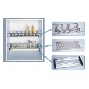 Scolapiatti in Acciaio per Cucina a Incasso Organizzatore Piatti 56 cm 2