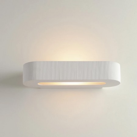 Applique ad Angolo in Gesso Bianco Verniciabile Lampada da Parete Interno