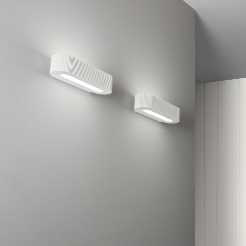 Applique ad Angolo in Gesso Bianco Verniciabile Lampada da Parete Interno