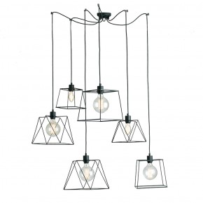 Lampadario con 6 Punti Luce Moderno da Soffitto a Sospensione in Metallo