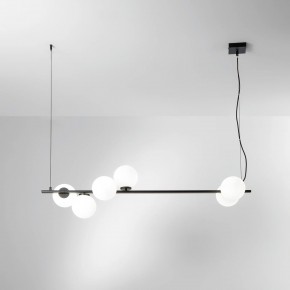 Lampadario a Sospensione Lampada in Metallo Nero Elegante 6 Punti Luce 2