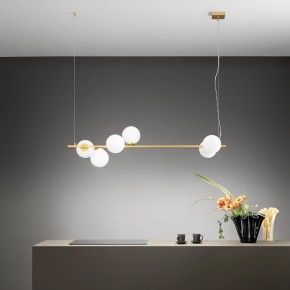 Lampada in Metallo Oro Elegante 6 Punti Luce Lampadario a Sospensione 2