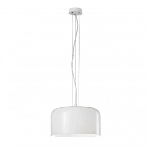 Luce in Vetro Soffiato Bianco Lampadario a Sospensione Elegante da Interno