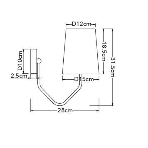 Punto Luce Applique Elegante in Metallo Lampada a Parete per Interno