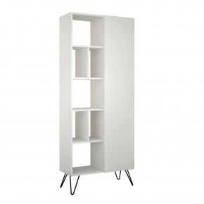Libreria Bianca Moderna Scaffale Rettangolare con 11 Vani in Legno