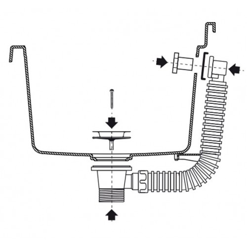 Pilozzo Lavabo in Resina 59x39x28 cm da Esterno Sifone e Kit Montaggio