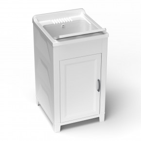 Lavatoio in Resina Mobile Lavanderia Vasca 45x50 Plastica Esterno Pilozzo Lavapanni