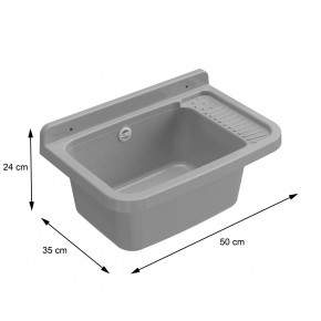 Pilozzo per Esterno 50x35 cm Effetto Granito Lavanderia Lavabo a Muro 2