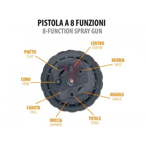 Tubo Acqua a Spirale Estensibile fino 15 metri Retraibile con Pistola
