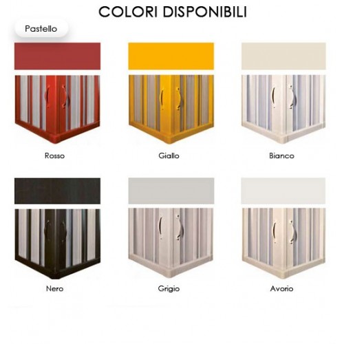 Box Doccia in PVC 1 Porta a Soffietto Angolare 2 Lati Apertura a Parete Angolo