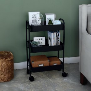 Carrello da cucina e Portavivande Nero 2