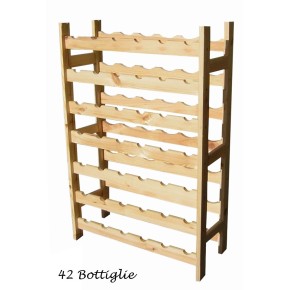 Cantina Vino in Legno 7 Ripiani Porta Bottiglie 42 Cantinetta Mobile Scaffali