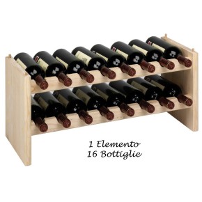 Cantina Vino Modulare in Legno Portabottiglie Cantinetta Scaffali Impilabile 2