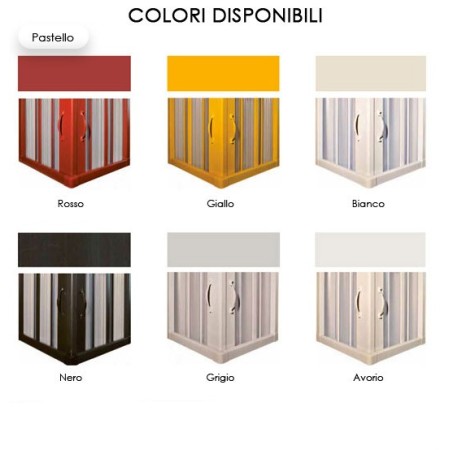 Box Doccia per Vasca in PVC 2 Ante 3 Lati Porta a Soffietto Sopravasca Colorato